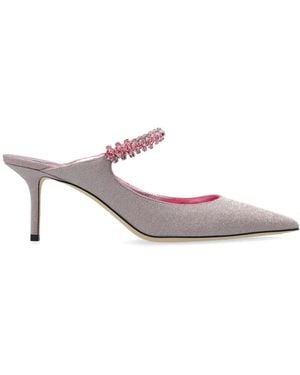 Jimmy Choo Bing 65 Glittered Leather Mules - Pink