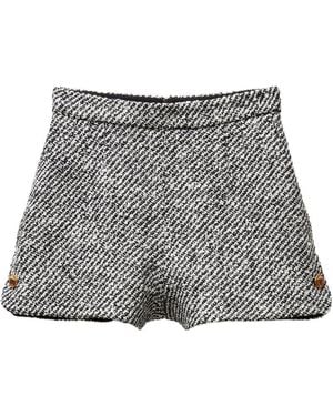 Versace Bouclé Wool Shorts - Grey