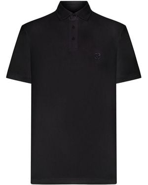 Giorgio Armani Interlock Cotton Polo Shirt - Black