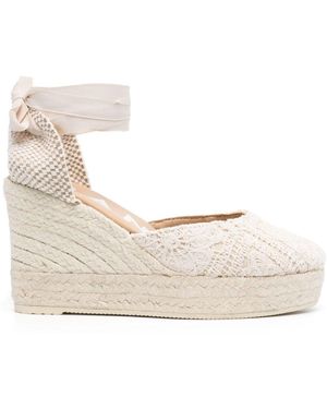 Manebí Yucatán Crochet Cotton Wedge Espadrilles - Natural
