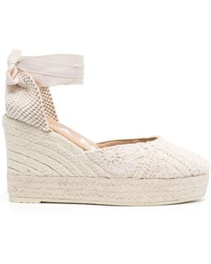 Manebí Yucatán Crochet Cotton Wedge Espadrilles - Natural