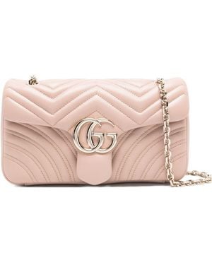 Gucci Gg Marmont Leather Shoulder Bag - Pink