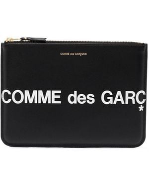 Comme des Garçons Logo Leather Pouch - Black