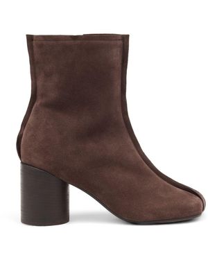 MM6 by Maison Margiela Leather Ankle Boots - Brown