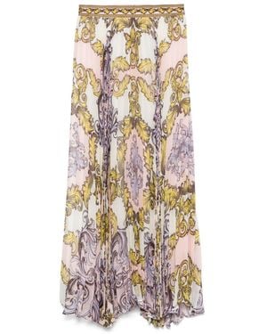 Alice + Olivia Printed Long Skirt - White