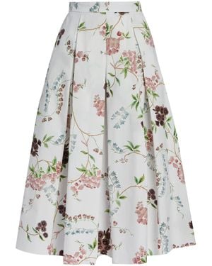Erdem Floral Print Midi Skirt - White