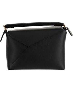 Loewe Puzzle Edge Mini Leather Handbag - Black