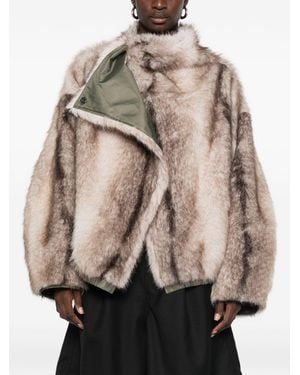 Frankie Shop Vera Faux Fur Reversible Bomber Jacket - Natural