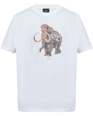 Paul Smith T-Shirt Graffiti Mammoth - Bianco