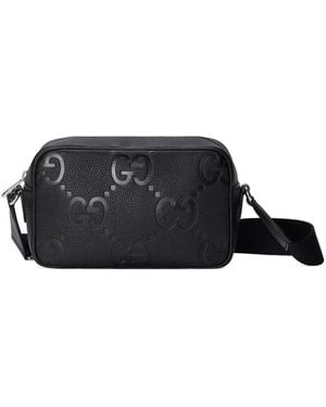 Gucci Medium Jumbo Gg Messenger Bag - Black