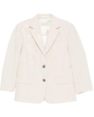 Dries Van Noten Birdy Single-Breasted Jacket - White