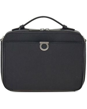 Ferragamo Gancini Leather Crossbody Bag - Black