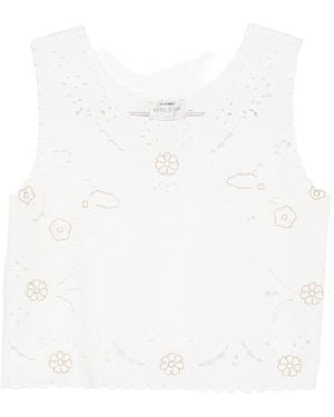 forte_forte Embroidered Cotton Top - White