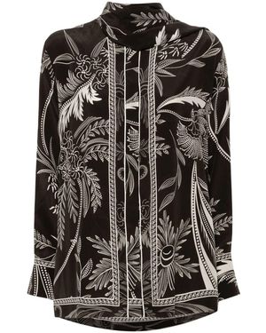 F.R.S For Restless Sleepers Printed Silk Shirt - Black