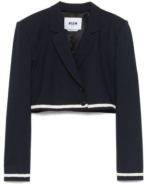 MSGM Cropped Blazer - Blue