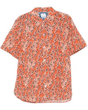 Paul Smith Field Floral Cotton Shirt - Orange