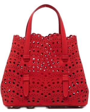Alaïa Mina 20 Leahter Handbag - Red