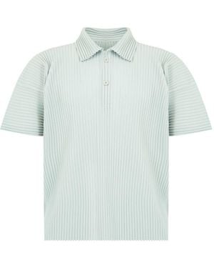 Homme Plissé Issey Miyake Pleated Polo Shirt - Blue