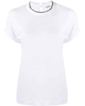 Brunello Cucinelli Contrast Layered T-Shirt - White