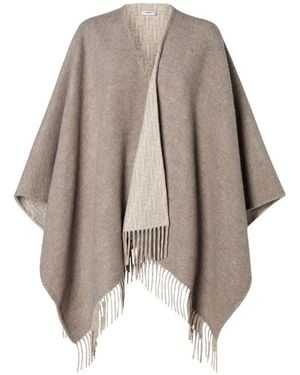 Fendi Wool And Cashmere Poncho - Natural