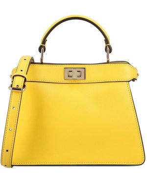 Fendi Peekaboo Iseeu Petite Leather Handbag - Yellow