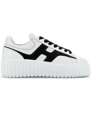 Hogan H-Stripes Leather Sneakers - White