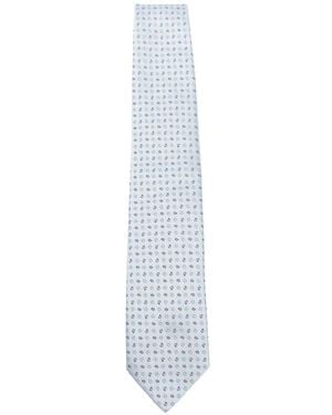 Luigi Borrelli Napoli Silk Tie - White