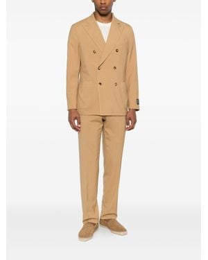 Boglioli Wool Double-Breasted Suit - Natural