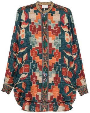 Pierre Louis Mascia Printed Silk Shirt - White
