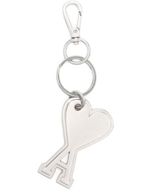 Ami Paris Ami De Coeur Keyring - White