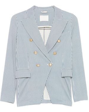Circolo 1901 Striped Double-Breasted Jacket - Blue