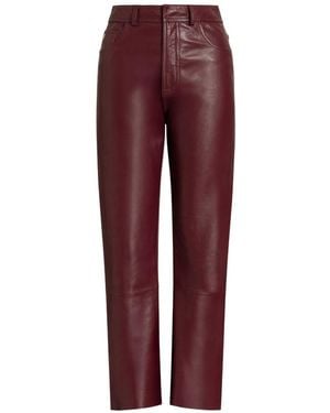 Alberta Ferretti Faux Leather Trousers - Red