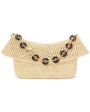 Loewe Ola Crochet Medium Shoulder Bag - Natural