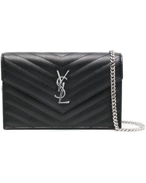 Saint Laurent Cassandre Leather Mini Bag - Black