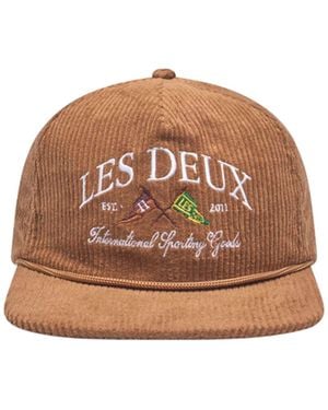 Les Deux Ivy League Velvet Baseball Hat - Brown