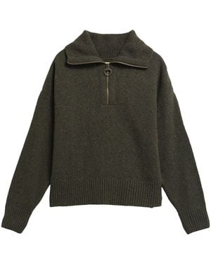 Barbour Lavensdale Quarter-Zip Jumper - Green