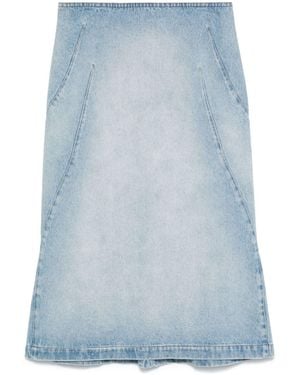 Dries Van Noten Denim Midi Skirt - Blue