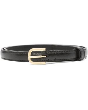 TOTEME Leather Thin Belt - Black