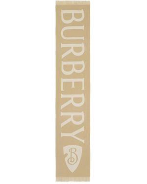 Burberry Logo Wool Scarf - Metallic