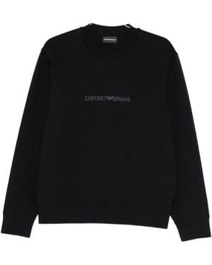 Emporio Armani Logo Cotton Sweatshirt - Black