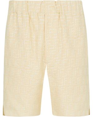 Fendi Ff Linen Bembuda - Natural