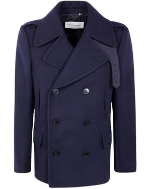 Dries Van Noten Double-Breasted Rafaell Peacoat - Blue