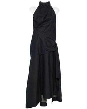 Zimmermann Valiant Denim Draped Dress - Black