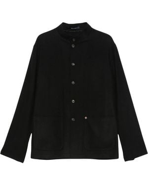 Tagliatore Mandarin-Collar Button-Fastening Blazer - Black