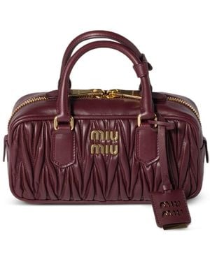 Miu Miu Arcadie Regular Leather Handbag - Purple