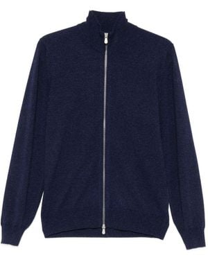 Brunello Cucinelli Cashmere Zipped Cardigan - Blue
