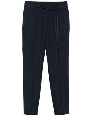 Brioni Pienza Cotton And Linen Trousers - Blue