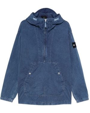 Stone Island Denim Effect Blouson Jacket - Blue