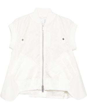 Sacai Wool And Nylon Vest - White