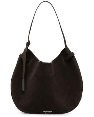 Emporio Armani Leather Hobo Bag - Black